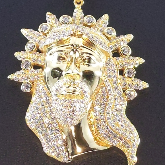 🧡 Solid 925 SS Jesus Pendant + 24" Chain - Picture 2 of 8